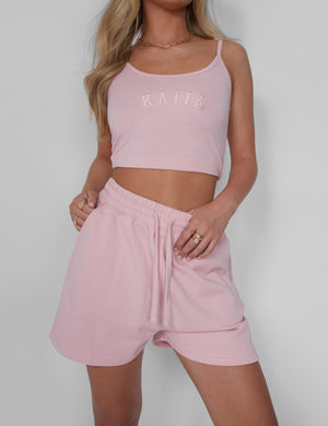 Kaiia Sweat Shorts Soft Pink