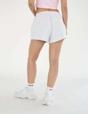 Kaiia Design Bubble Logo Sweat Shorts Lt Grey Marl & Pink