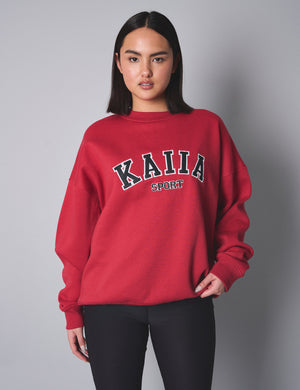 Kaiia Sport Oversized Sweatshirt Cherry Red