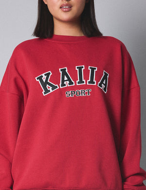 Kaiia Sport Oversized Sweatshirt Cherry Red
