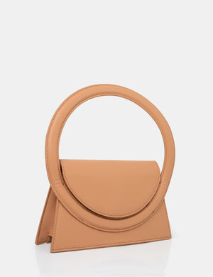 The Top Handle Tan Pu Circlur Handle Grab Bag
