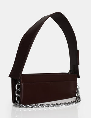 The Koa Chocolate Long Chain Detail Shoulder Bag