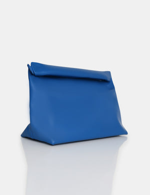 The Aria Cobalt Folded Detail Clutch Bag