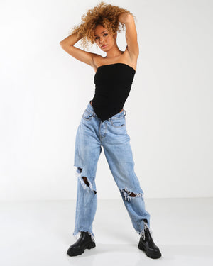 Amber x Public Desire Scarf top in black
