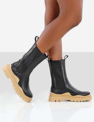 Oakley Black and Butter Platform Chunky Sole Ankle Boots