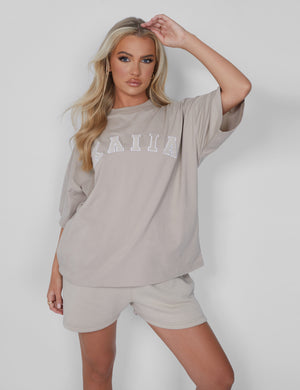 Kaiia Oversized T-shirt Stone