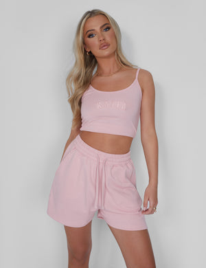 Kaiia Sweat Shorts Soft Pink