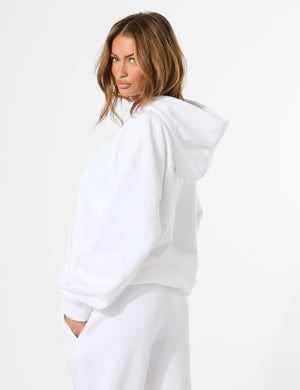 Kaiia Embossed Logo Oversized Hoodie White