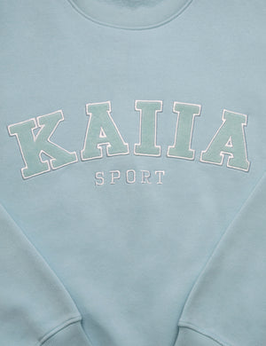 KAIIA SLOGAN OVERSIZED SWEATSHIRT LIGHT BLUE