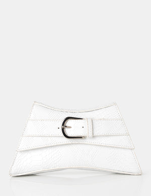 The Charli White Croc Adjustable Strap Mini Bag