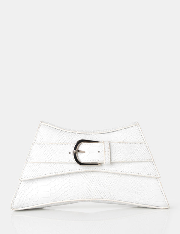 The Charli White Croc Adjustable Strap Mini Bag