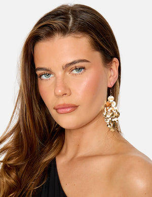 Gold Plated Chandelier Droplet Earrings