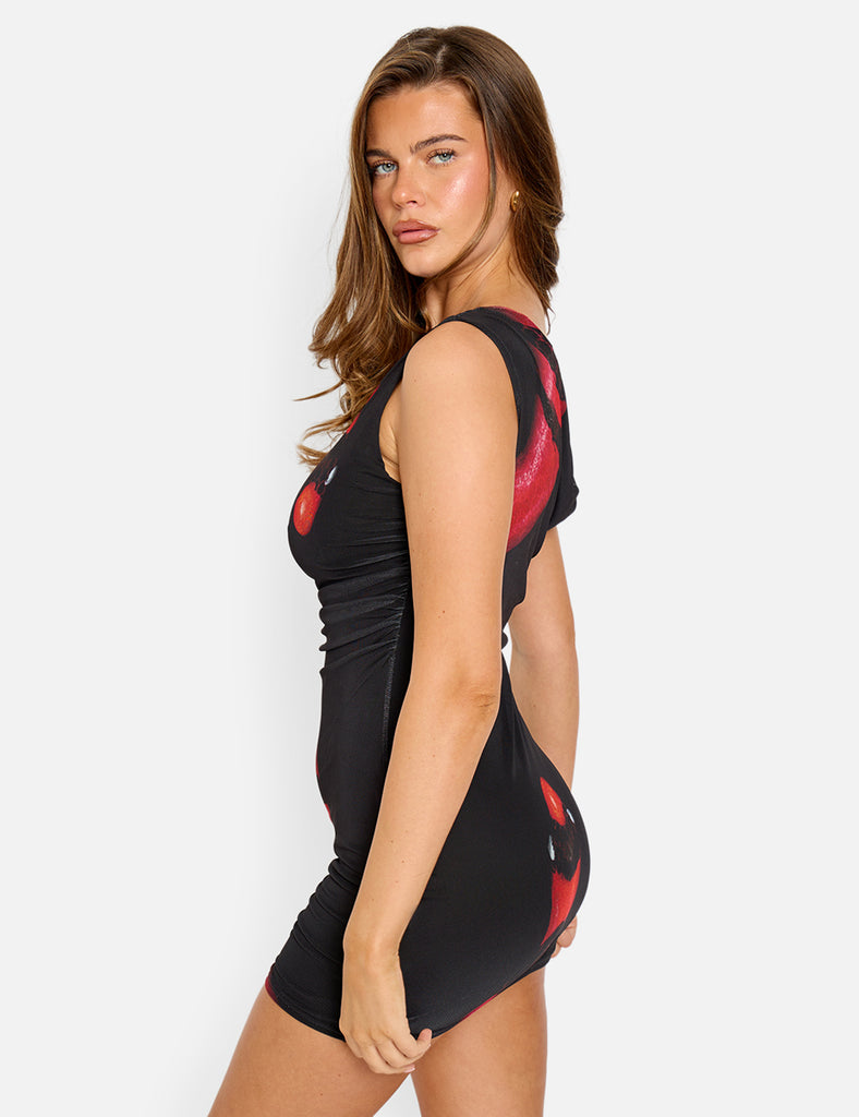 red snake print slogan binded detail clear strap bodycon dress Strappy Black & Perfect for your favorite Waistline:Empire Zapakasa Women Black Corset Size:Custom Tailored