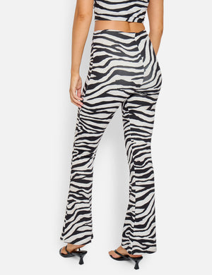 Slinky Flared Trousers Co Ord Zebra