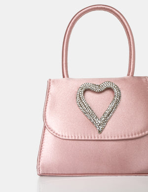 The Heart Baby Pink Satin Mini Bag