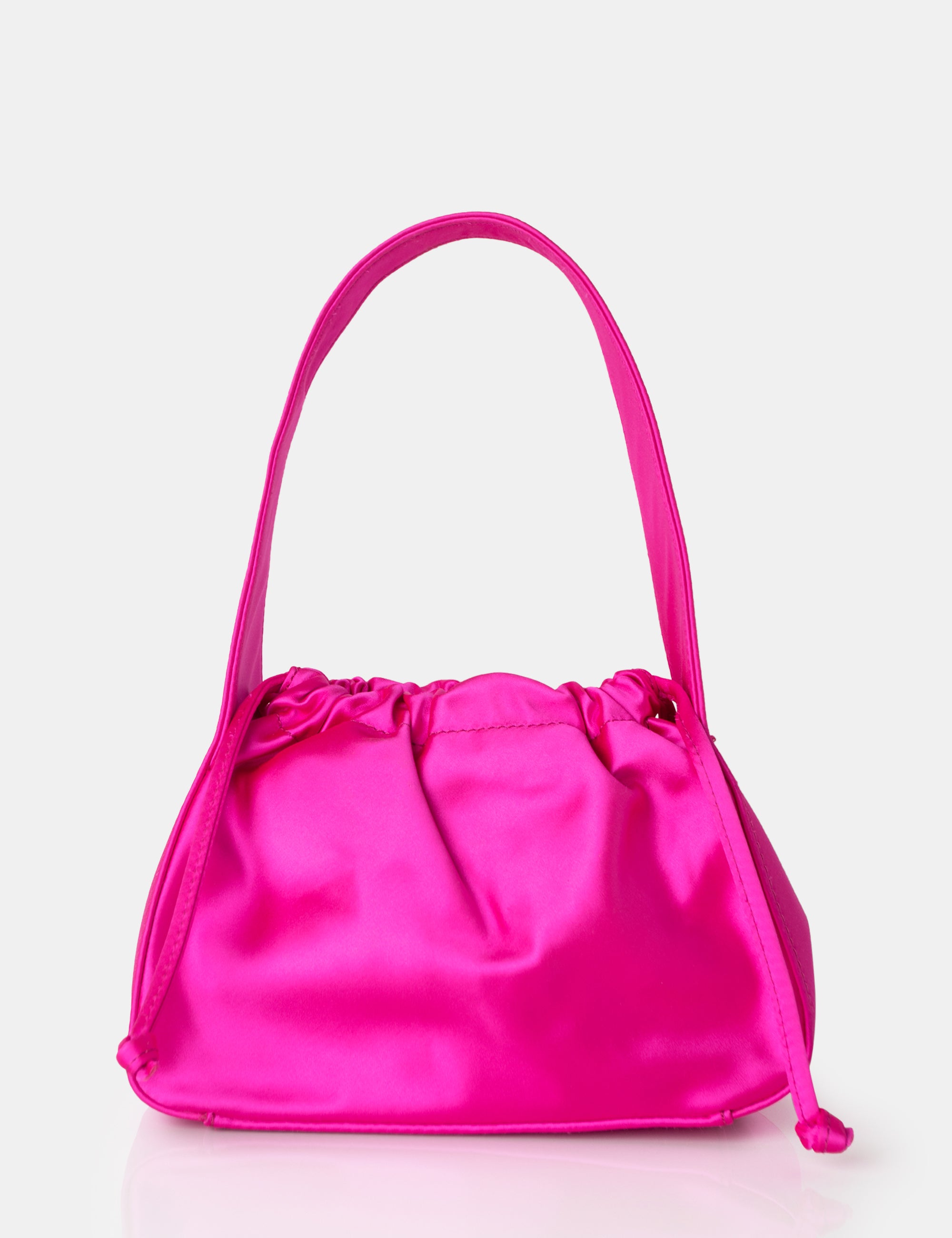 Pink satin top handbag