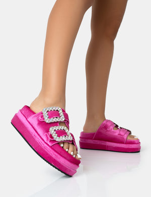 Two strap pink slides sale