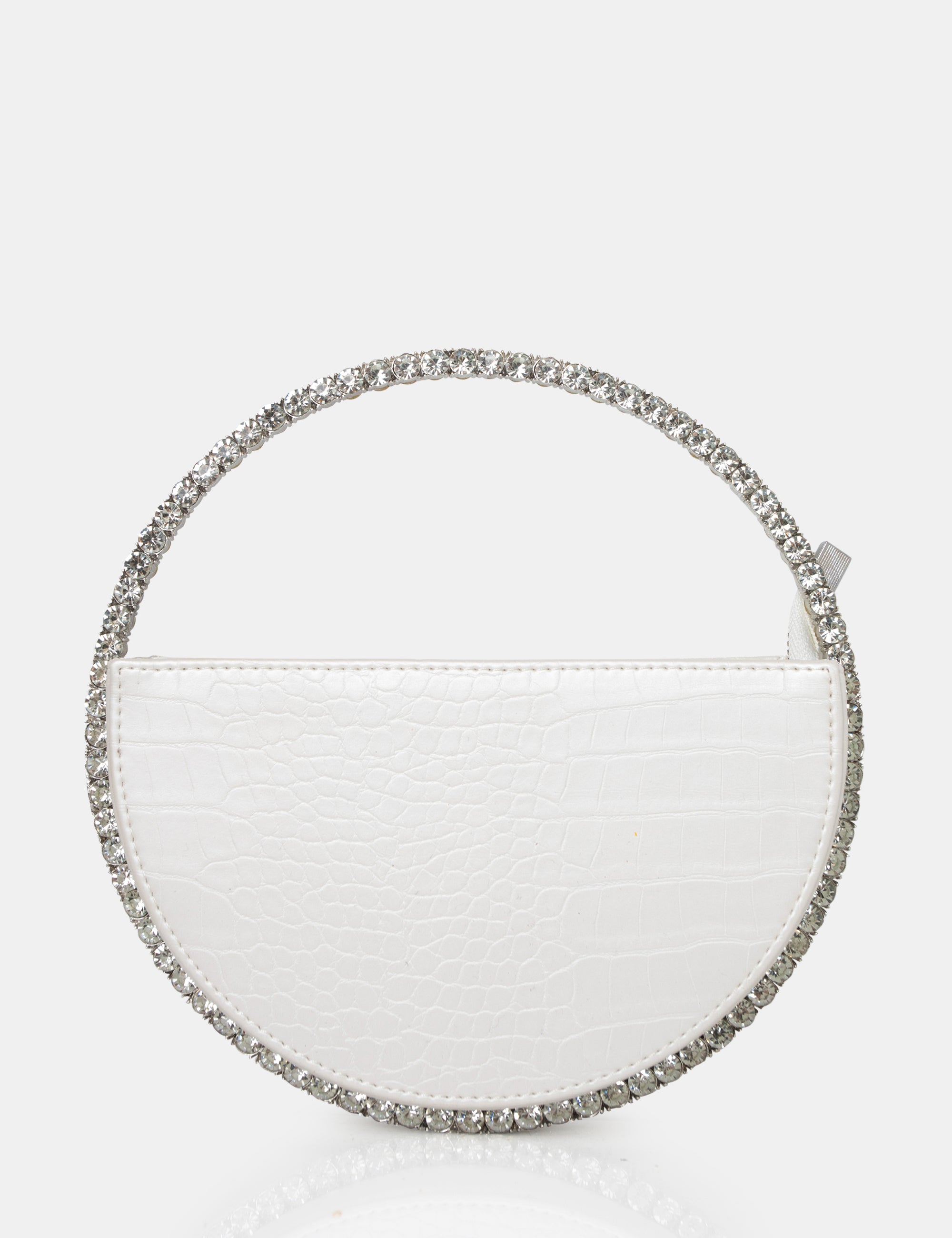 Silver round deals clutch bag