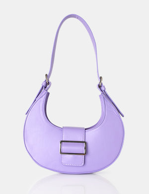 The Sicily Soft Lilac Pu Buckle Feature Hobo Shoulder Bag