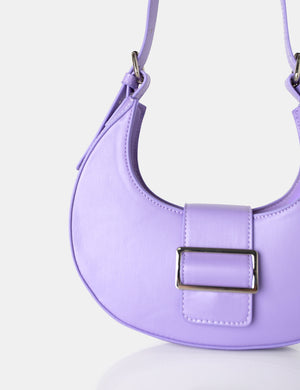 The Sicily Soft Lilac Pu Buckle Feature Hobo Shoulder Bag