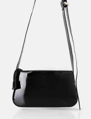 The Kass Black Pu Western Adjustable Shoulder Crossbody Bag