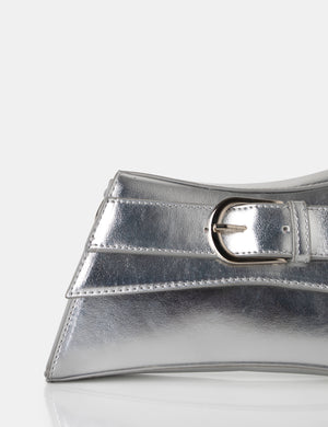 The Charli Silver Metallic Adjustable Strap Mini Bag