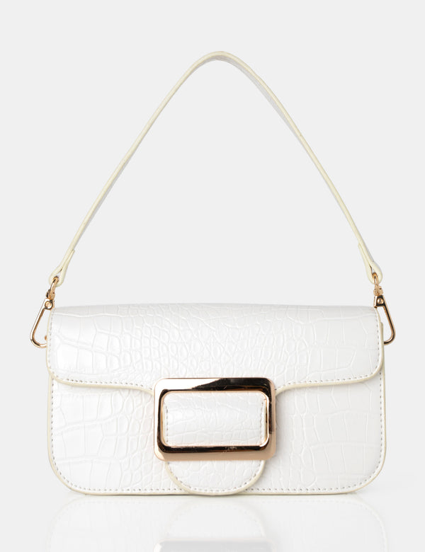 The Jana White Croc Removeable Shoulder Strap Baguette Bag