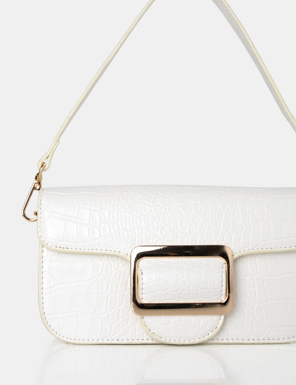 The Jana White Croc Removeable Shoulder Strap Baguette Bag