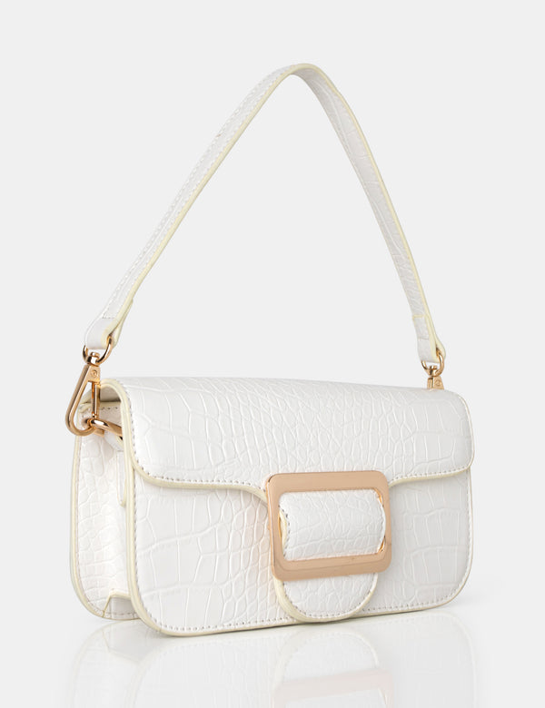 The Jana White Croc Removeable Shoulder Strap Baguette Bag