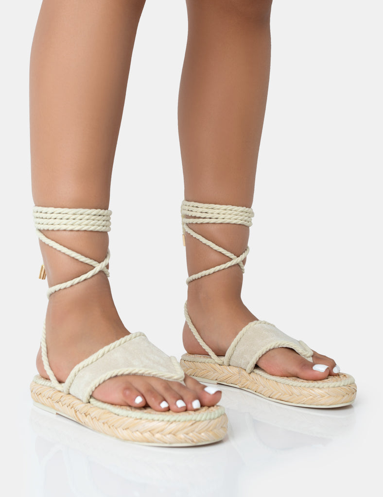 Bella Natural Raffia Thong Sandals Flip Flops main image 0
