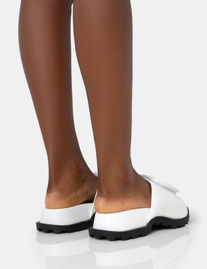 Blaze White Nylon Sporty Slider Sandals