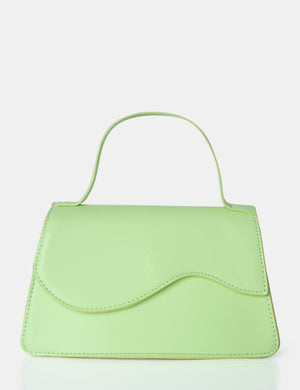 The Polly Soft Lime Croc Top Handle Mini Bag