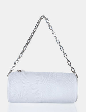 The Claudia White Croc Shoulder Bag