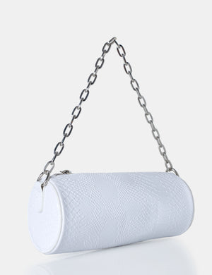 The Claudia White Croc Shoulder Bag