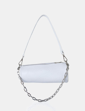 The Claudia White Croc Shoulder Bag