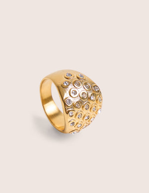 Gold Ring With Diamante Detail