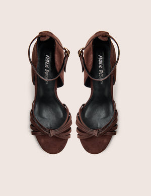 Alice Chocolate Brown Suedette Wedge Heels