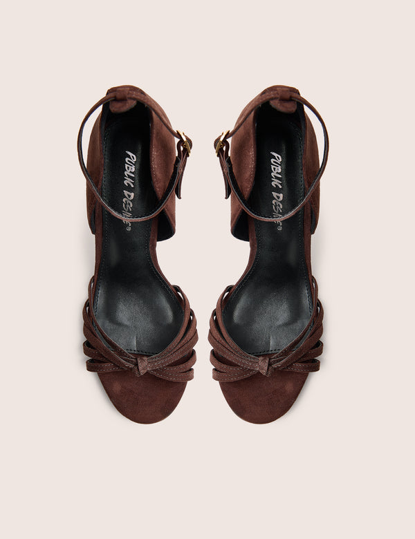 Alice Chocolate Brown Suedette Wedge Heels