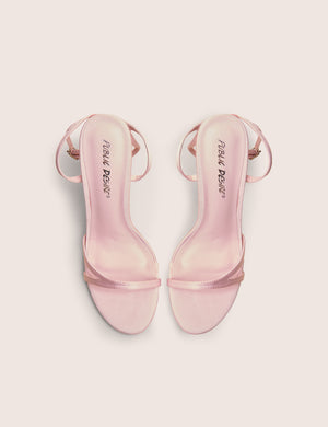 Samba Baby Pink Satin Strappy Barely There Stiletto High Heels