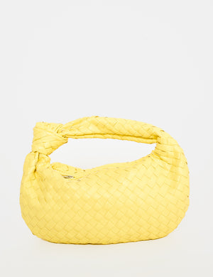The Blame Lemon Woven Pu Knot Detail Mini Pu Bag