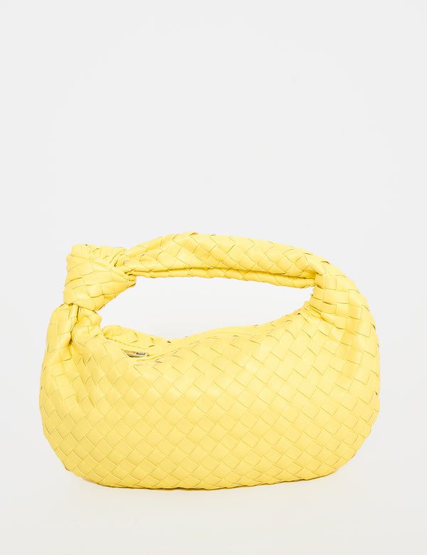 The Blame Lemon Woven Pu Knot Detail Mini Pu Bag