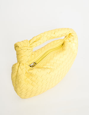 The Blame Lemon Woven Pu Knot Detail Mini Pu Bag