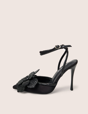 Bloomer Black Flower Embellished Court Heel