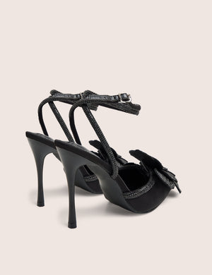 Bloomer Black Flower Embellished Court Heel