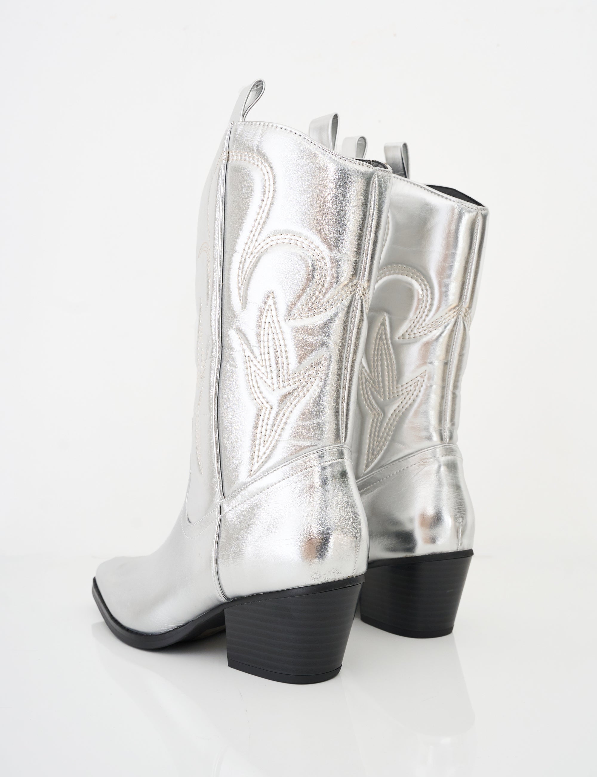 Calabasas Silver Western Embroidered Knee High Pointed Toe Cowboy
