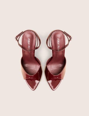 Caught on Wine Peep Toe Curved High Heel