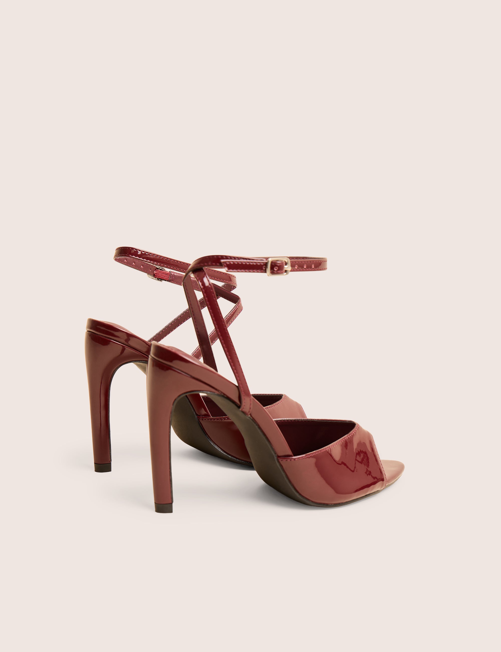 Caught on Wine Peep Toe Curved High Heel | Public Desire