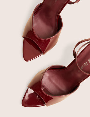 Caught on Wine Peep Toe Curved High Heel