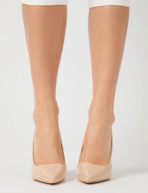 Caviar Nude Patent Pu Court Stiletto High Heels