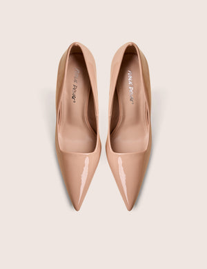 Caviar Nude Patent Pu Court Stiletto High Heels